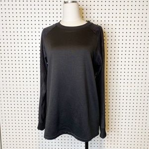 A.P.C. Rue Madame Paris | Black Sweatshirt w/ Faux Suede Sleeves Sz. M